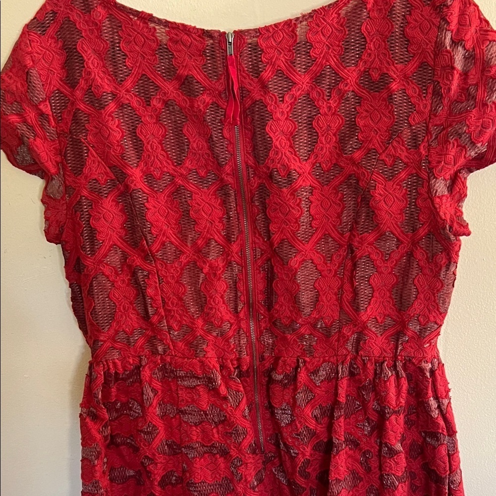 Moulinette Soeurs Red Patterned Midi Dress - Picture 3 of 6